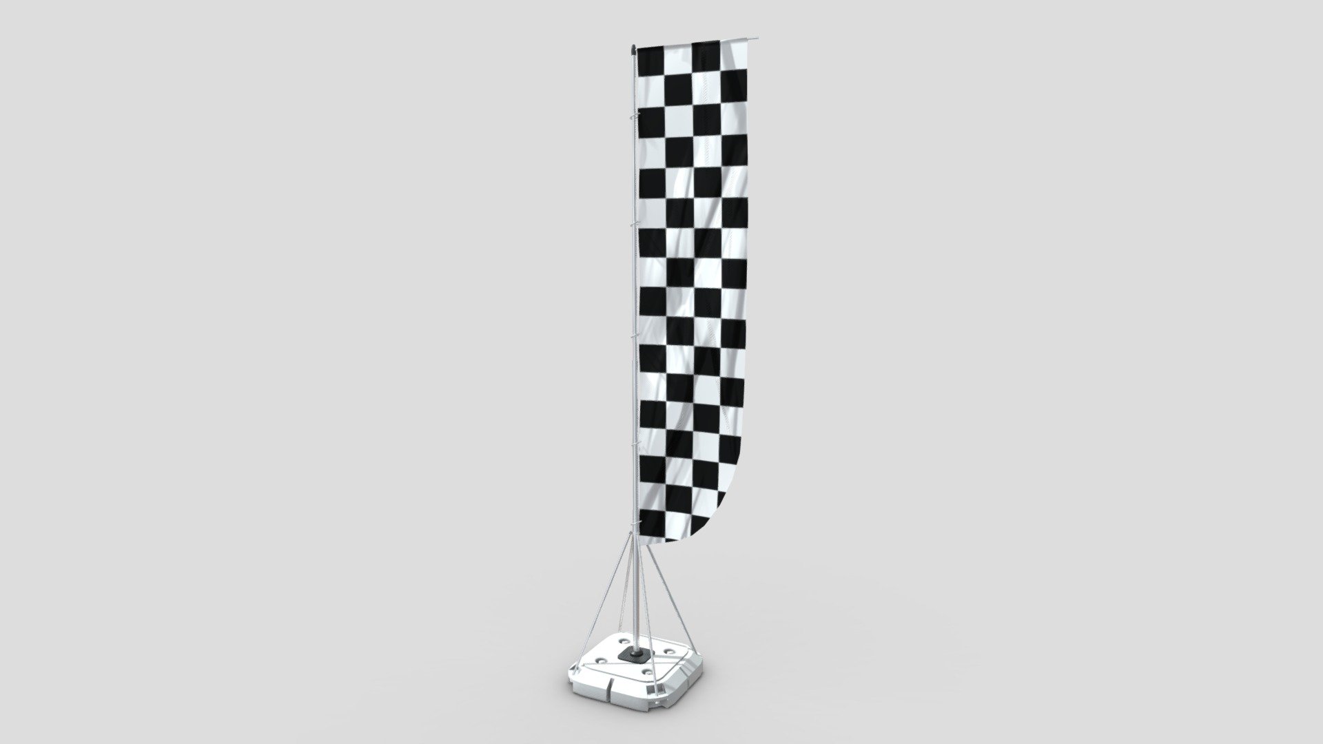 kariert Flagge Kaufen Lizenzgebühren frei 3d Modell chakkitpp Stand Pole Fertig Tor prüfen Rennen 3D print model - Mito3D