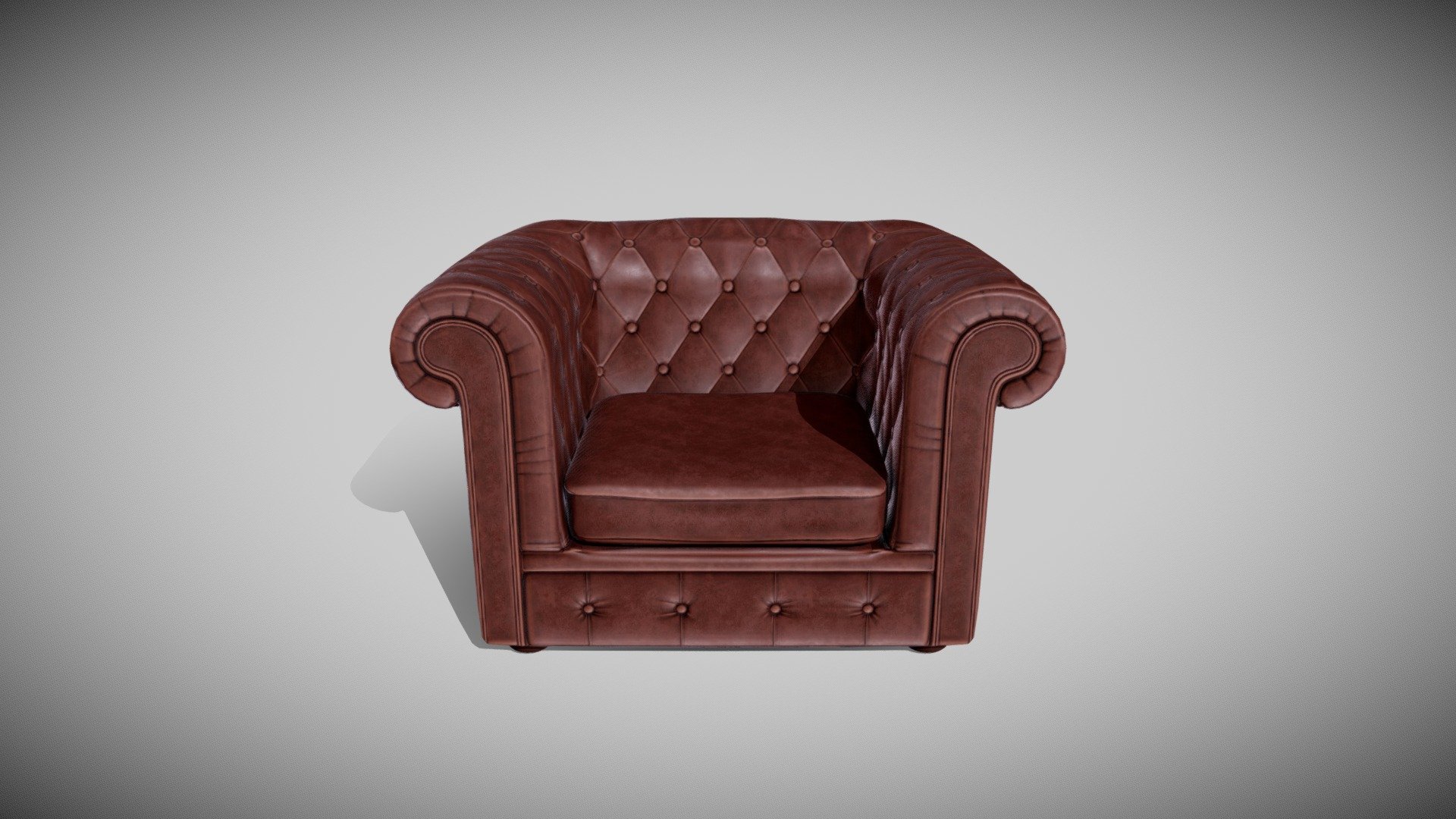chesterfield fauteuil - modèle 3d danielpeters f067297 ingame sessel mit pbr textur 3D print model - Mito3D
