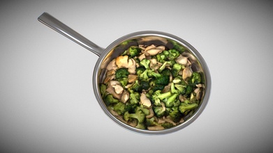 pollo broccoli Cinese cibo piano cottura acquistare royalty gratuito 3d modello vinaccia sawyer whitewashstudio fb50226 3d print model - Mito3D