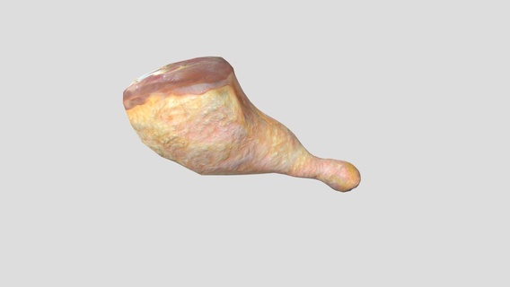 chicken thigh - buy royalty free 3d model 3dlowpoly food supermarket realistic kitchen fillet fried nugget supermarketstand crispy hypermarket lowpoly low poly gameready chickenthigh 3d print model - Mito3D