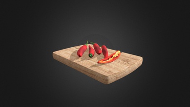 chilli pepper wooden board - buy royalty free 3d model cgaxis 2f7ec87 3d print model - Mito3D