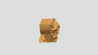 chines zodiac cow & gold display - 3d model greyfox418 707be03 chinese statue 3d print model - Mito3D