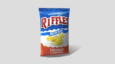 chips - riffles 3d model mw mw3dart bc83969 low-poly ar vr assets grocery store supermarket aisle 3 snacks 3d print model - Mito3D