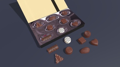 chocolates - buy royalty free 3d model walkermd d28a43d food candy sweets 3d print model - Mito3D