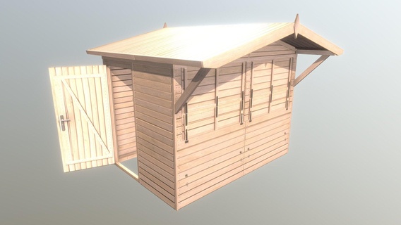 christmas market stall 1 low-poly version - buy royalty free 3d model vis-all-3d vis-all hut 3dhaupt market-stall wood animated door 3d print model - Mito3D