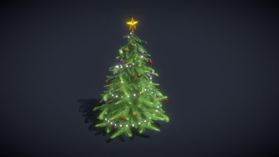 Noël arbre 3d modèle acheter royalties libre 3ddisco e6c52a5 toon hiver déco vacances sapin fête brillant fir tree new year christmas 3d print model - Mito3D