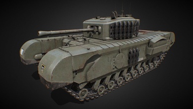 Churchill mk vii a22f ww2 britisch schwer Panzer Kaufen Lizenzgebühren frei 3d Modell jerolpoa b77c996 3d print model - Mito3D