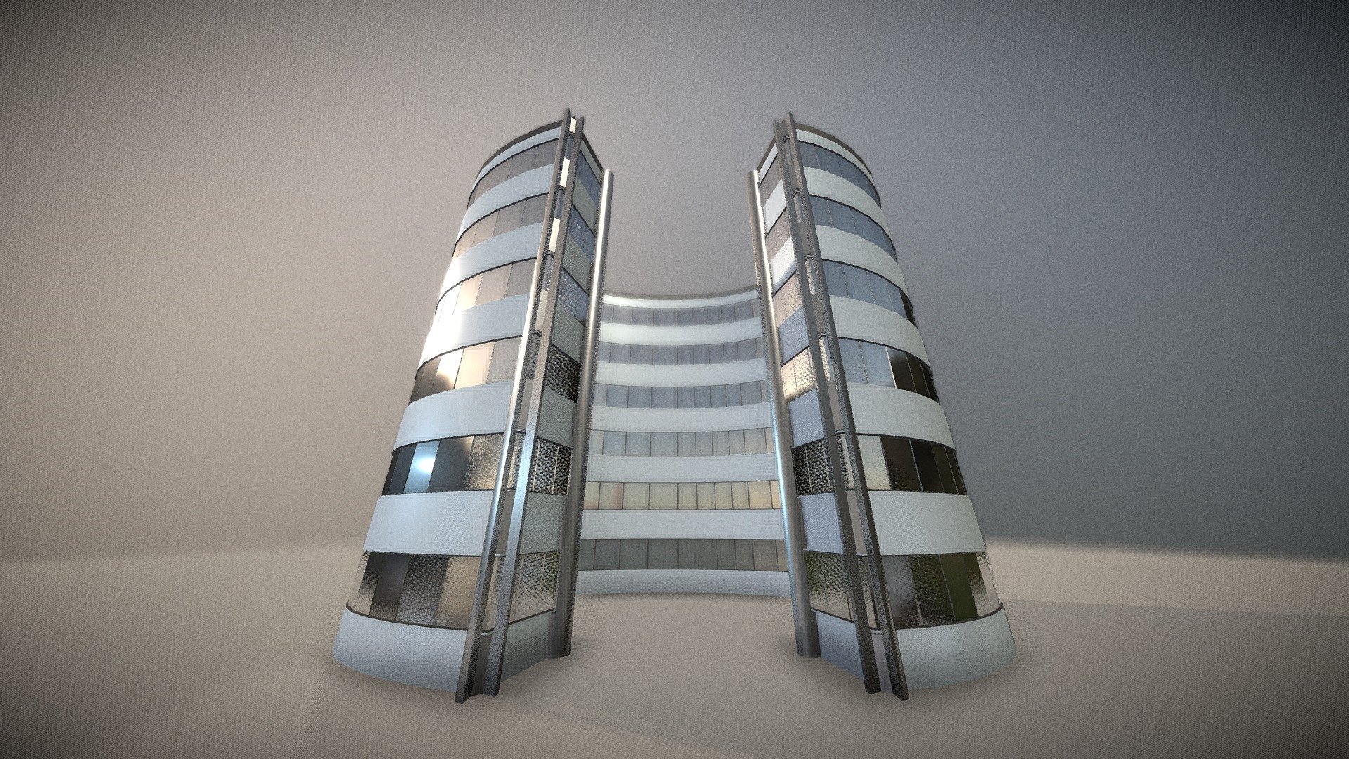 Stadt Gebäude Design 1 Kaufen Lizenzgebühren frei 3d Modell vis all Hotel Außen Block Wolkenkratzer Hochhaus blender 3dhaupt software service john gmbh hochhaus city building c1 bauwerk wolkenkratzer design 3D print model - Mito3D