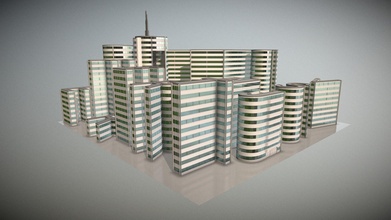 city buildings package vol1 - buy royalty free 3d model vis-all-3d vis-all 5926e63 3d print model - Mito3D