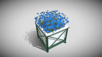 città fiore pentola blu fiori acquistare royalty gratuito 3d modello vis all vaso fioritura 3dhaupt city probs low poly flower planters 3d print model - Mito3D