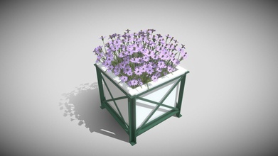 city flower pot violet flowers - buy royalty free 3d model vis-all-3d vis-all e2fecec low-poly-blender 3dhaupt city-probs poly flower-planters 3d print model - Mito3D