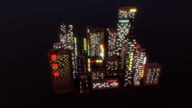 city lights night - buy royalty free 3d model korboleev korboleevd 65dd67b 3d print model - Mito3D