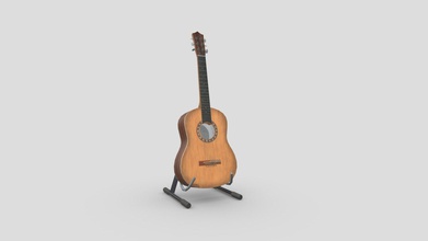 classic guitar stand - buy royalty free 3d model tedpermana teddpermana a311c58 low poly nice topology good textures 3d print model - Mito3D