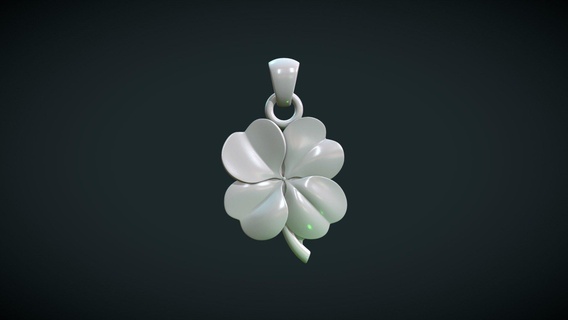 clover pendant - buy royalty free 3d model skazok plant ireland lucky 3d print model - Mito3D