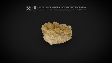 cluster pale-yellow calcite crystals - 3d model museum mineralogy petrography uaic mineralogypetrographymuseum b568cd9 3d print model - Mito3D