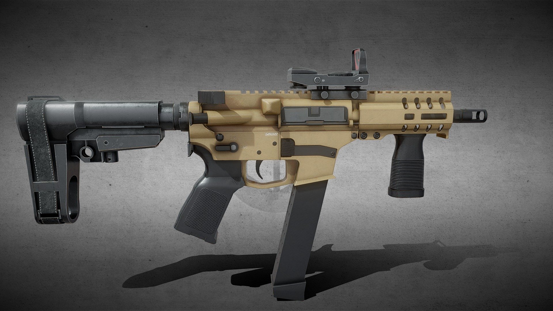 cmmg mkgs banshee 9mm ar pistol - 3d model ranger 08 anilkumarg 202af63 3D print model - Mito3D