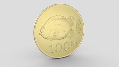 monnaie 100 islandais kr acheter royalties libre 3d modèle vrmodelfactory c041cc9 3d print model - Mito3D
