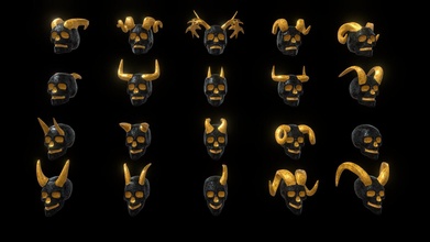 collection horned skulls - 3d model invictus fulgur ayhay ibrahgleb ecfd030 3d print model - Mito3D