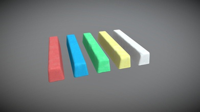 colored chalks - buy royalty free 3d model studio z ffe8e9e low poly game-ready not subdivision real scale units cm proportions sizes observed close possible object one chalk 1 4 x 8 3d print model - Mito3D