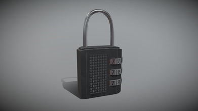 combination padlock - buy royalty free 3d model red2000 e3933a6 used 4k quality textures ready animation additional file game included textured substance painter 2 3d print model - Mito3D