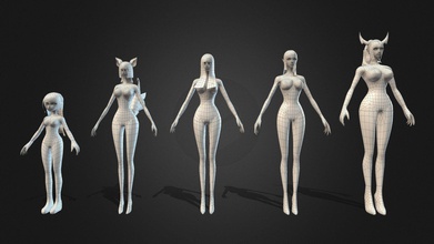 comic body starter kit-female - buy royalty free 3d model danielmclogan e4d84f3 basic clean topology female character base mesh help increase your productivity good allows you save time foundation any sculpt proportions paint weight features 5 lowpoly meshes subdivision ready little girl 2 standards styles obesity &superheroes uv unwrapped max 2014 format not include texture 3d print model - Mito3D