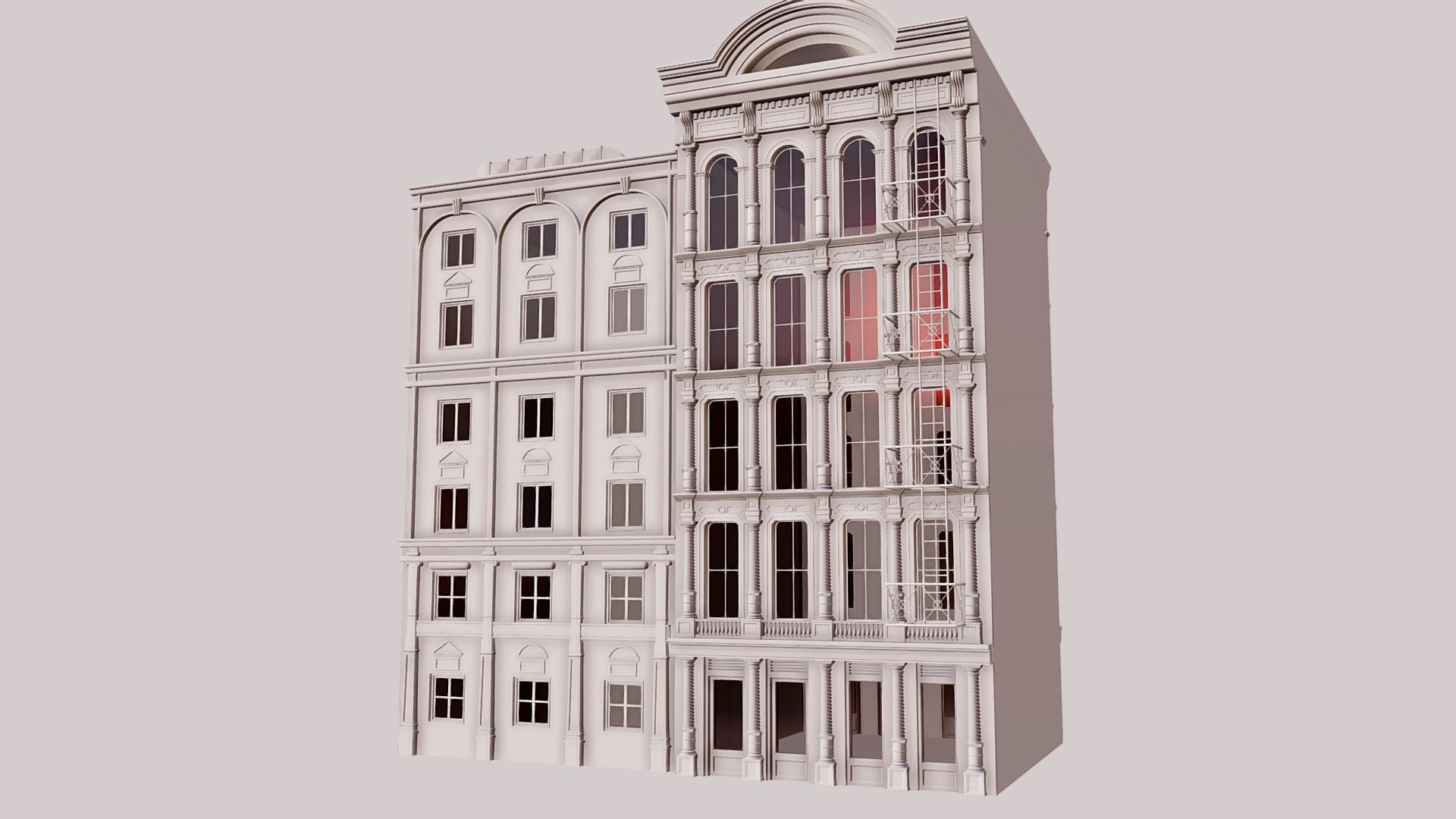 commercial building facade 03 - buy royalty free 3d model giimann b7548ee street buildings 3D print model - Mito3D