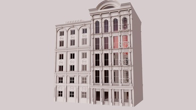 comercial da fachada de um prédio 03 - comprar royalty free 3d modelo giimann b7548ee rua edifícios comerciais 3d print model - Mito3D