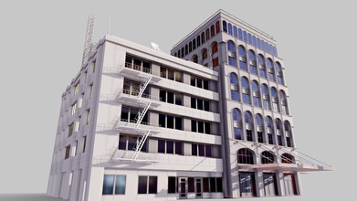 la façade commerciale de bâtiment 12 - acheter des redevances gratuit modèle 3d giimann e04366a détaillée construction bâtiments commerciaux 3d print model - Mito3D
