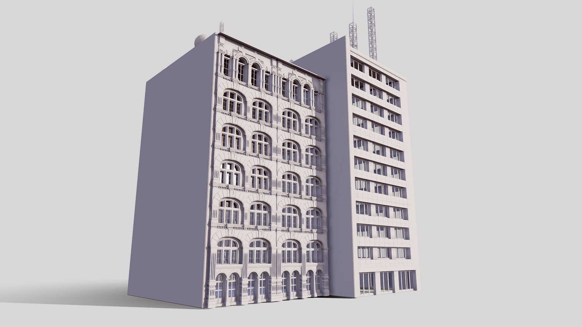 commercial building facade 13 - buy royalty free 3d model giimann 4ce7485 buildings 3D print model - Mito3D