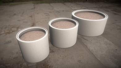 concrete pipe flower pots high-poly - buy royalty free 3d model vis-all-3d vis-all 79b74f6 3d print model - Mito3D