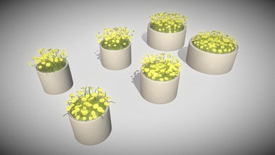 concrete pipe pots yellow flowers - buy royalty free 3d model vis-all-3d vis-all 2e8e4c6 3d print model - Mito3D