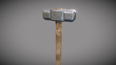 construction hammer lowpoly game ready - buy royalty free 3d model big-arch 69a8495 3d print model - Mito3D