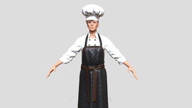 cook woman 3d game model - buy royalty free agarkova cg 262b46a 3d print model - Mito3D