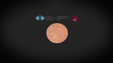 copper coin dated 1739 - 3d model grant cox archaeology gbjc105 568521d 3d print model - Mito3D