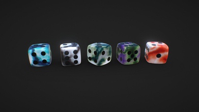 coral reef d6 dice set - buy royalty free 3d model steele steelefrau 58e7be9 simple beautiful standard true-to-life size procedurally generated 4k textures low poly geometry game-ready subdivision smoothing friendly 5 style choices 3d print model - Mito3D