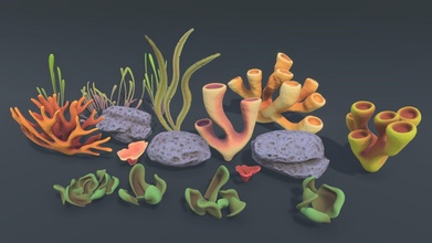 mercan Kayalık stilize paketlemek bitki satın almak telif Bedava 3d model zames1992 e72bca4 yeşil deniz mantar beyin hayat hayran su tüp okyanus Güneş 3d print model - Mito3D
