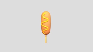 corn dog - buy royalty free 3d model bariacg 6c2e711 3ds max 2020 fbx obj files clean topology non-overlap uvs textures include base color normal roughness 2048x2048 png texture 392 poly 440 vert subdivision level 0 3d print model - Mito3D