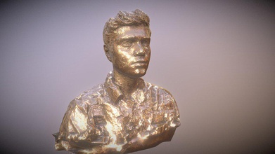corroídos busto em bronze da escultura - modelo 3d viduttam a89beae auto-retrato criado usando fotogrametria 3d print model - Mito3D