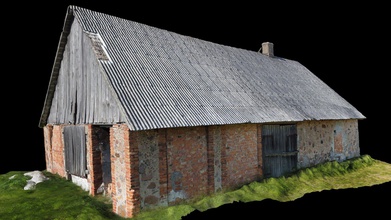 countryside barn - buy royalty free 3d model urban 3dscans davisandersons 570bd31 abandoned old derelict stone &lsquo a&rsquo shaped roof walls tiled chimney wooden doors 3d print model - Mito3D