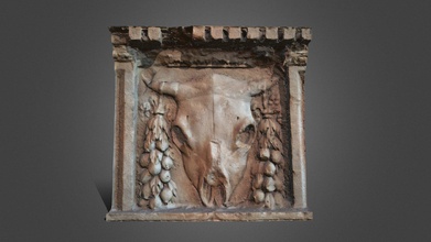 cow skull relief beynac castle france - download free 3d model antoine dresen adresen 0c68350 3d print model - Mito3D