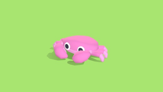 crab - quirky series buy royalty free 3d model omabuarts studio cute river vr ar gamedev water crustacean game lowpoly low poly animal sea 3d print model - Mito3D
