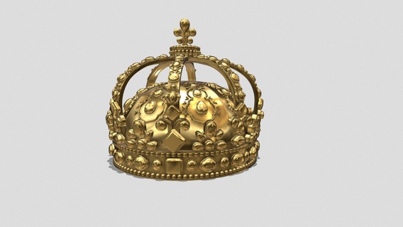corona Louis 15 Francia acquistare royalty gratuito 3d modello corsa spartana lusso Vintage gioielleria retrò argento gemma re stampabile tiara splendente oro reale 3d print model - Mito3D
