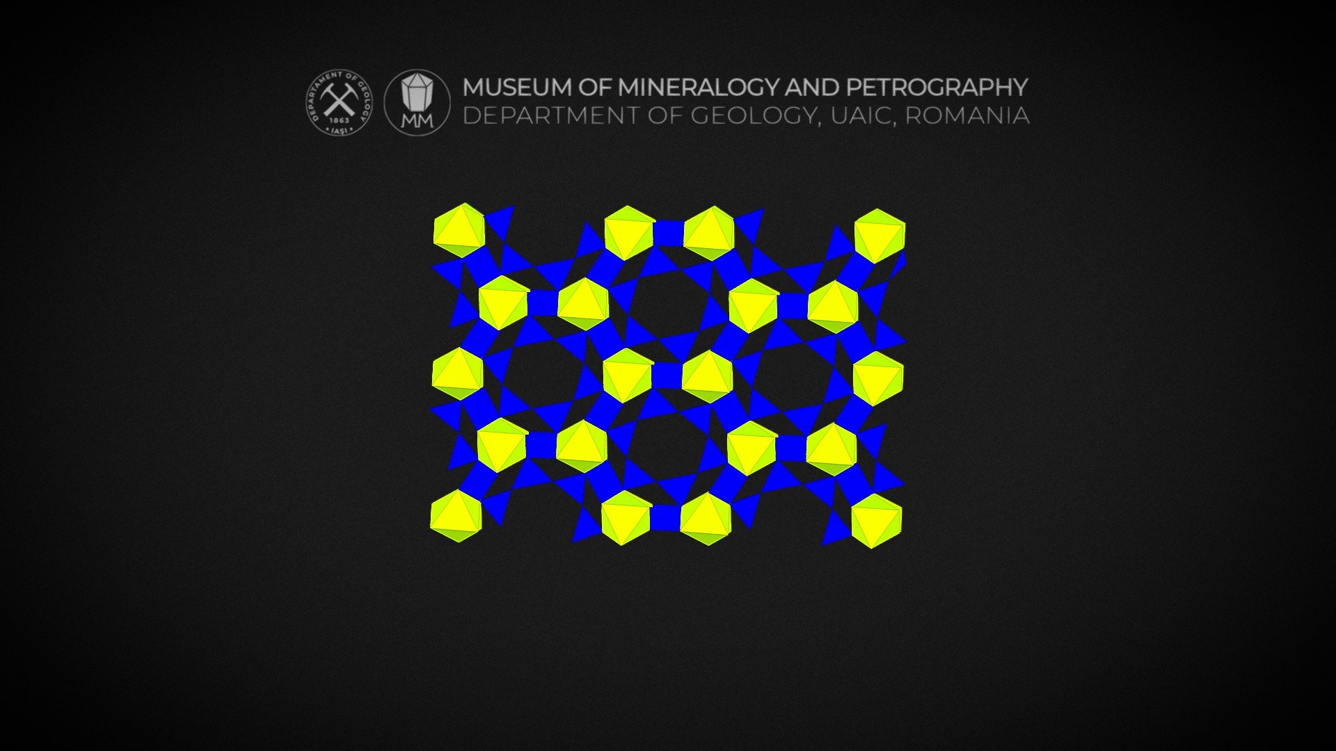 crystal structure cordierite - 3d model museum mineralogy petrography uaic mineralogypetrographymuseum ac963a8 3D print model - Mito3D