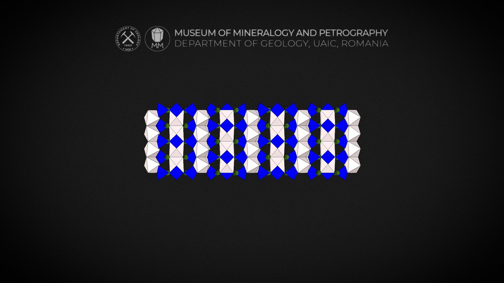 crystal structure pumpellyite - 3d model museum mineralogy petrography uaic mineralogypetrographymuseum 2039bc0 3D print model - Mito3D