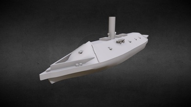 css Virginia 1862 acquistare royalty gratuito 3d modello karluhenry nave guerra navale stampabile moto d'acqua corazzata miscelatore Uniti d'America Marina Militare 3d print model - Mito3D
