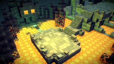 cube world lava-Höhle - proto-Serie 3d-Modell bitgem 099b2ed minecraft dungeons Stil Beispiel-Szene präsentieren können gebaut eingestellt 3d print model - Mito3D