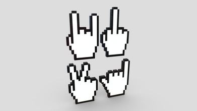 cursor hand pack 2 - buy royalty free 3d model plaggy bd9f667 all symbols you may use sometimes wrong s made plastic 2048 x pbr textures normal map baked high poly if need help have question please do not hesitate contact me happy oh like want support plaggynet gmailcom formats fbx dae max obj mtl png polygon 292 vertices 300 yes ao albedo metal rough materials uv mapped unwrapped uvs non overlapping 3d print model - Mito3D