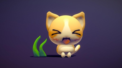cute cat 20 may - download free 3d model tywla 34a6894 modeled zbrush 3d print model - Mito3D