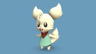 cute creature - white fox wip 3d model gis goossens evilregis d4f9d05 3d print model - Mito3D