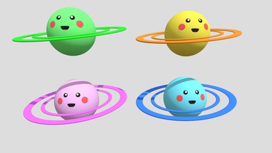 cute planet set - download free 3d model m1ch3lang3lo berkankirmitt 92efb07 made fun feel use any project attribution not required but appreciated 3d print model - Mito3D
